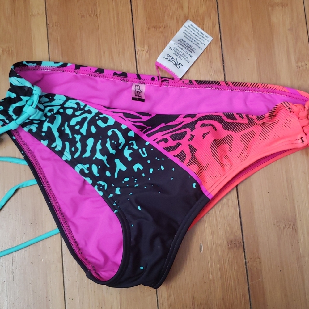 orange black pink turquoise swim bottom